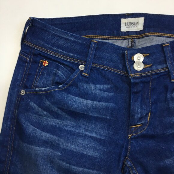 HUDSON Denim Curt Wash COLLIN Whiskers Distressing 5 Pocket Skinny Jeans - Picture 7 of 16